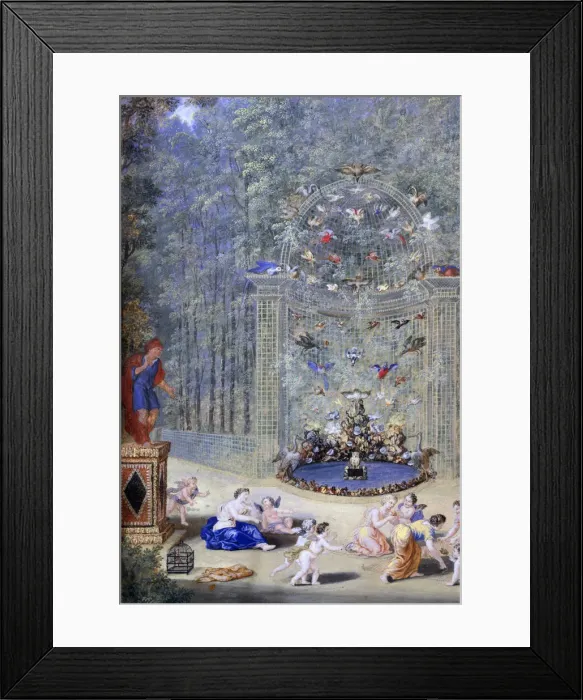 Framed Print : Entrance to the Maze at Versailles, 1693. Artist: Jean Cotelle the younger Framed Print : Entrance to the Maze at Versailles, 1693. Artist: Jean Cotelle the younger