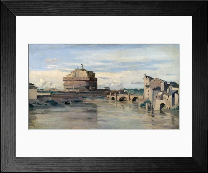 Framed Print : Castel Sant Angelo and the River Tiber, Rome, c1816-1875. Artist: Jean-Baptiste-Camille Corot Framed Print : Castel Sant Angelo and the River Tiber, Rome, c1816-1875. Artist: Jean-Baptiste-Camille Corot