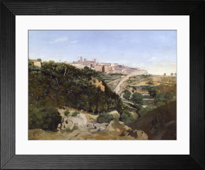 Framed Print : Volterra, 1834. Artist: Jean-Baptiste-Camille Corot Framed Print : Volterra, 1834. Artist: Jean-Baptiste-Camille Corot