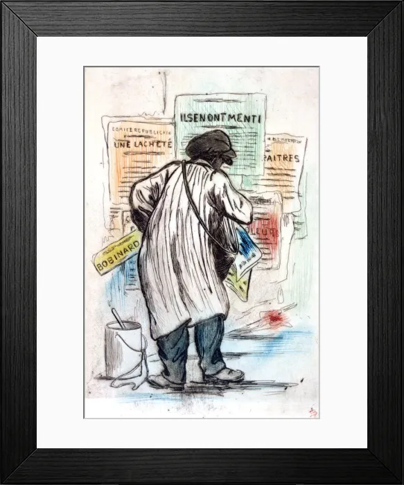 Framed Print : The Poster Man, c1900-1919. Artist: Henri Boutet Framed Print : The Poster Man, c1900-1919. Artist: Henri Boutet