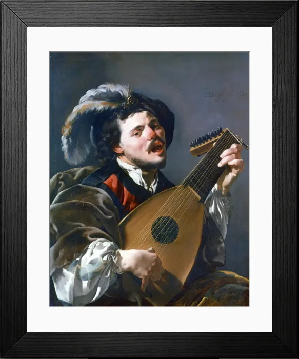 Framed Print : A Man playing a Lute, 1624. Artist: Hendrick ter Brugghen Framed Print : A Man playing a Lute, 1624. Artist: Hendrick ter Brugghen