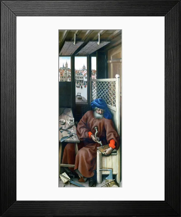 Framed Print : St Joseph, c1425. Artist: Robert Campin Framed Print : St Joseph, c1425. Artist: Robert Campin