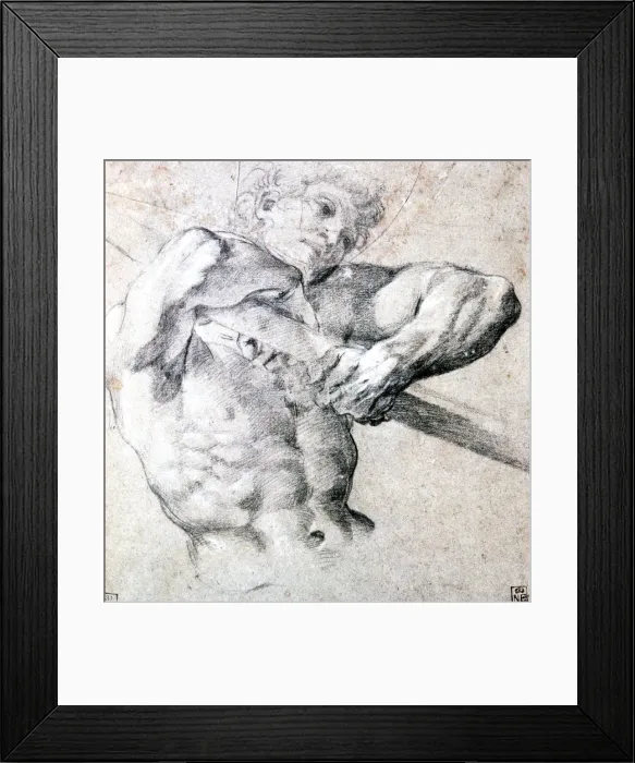 Framed Print : Study of a Figure, c1575-1619. Artist: Lodovico Carracci Framed Print : Study of a Figure, c1575-1619. Artist: Lodovico Carracci