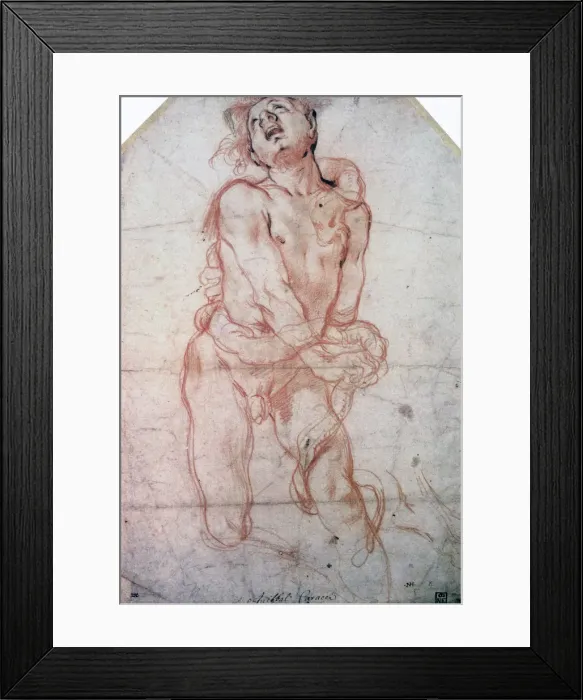 Framed Print : Figure Study, 1560-1609. Artist: Annibale Carracci Framed Print : Figure Study, 1560-1609. Artist: Annibale Carracci