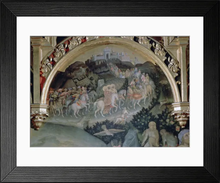 Framed Print : Adoration of the Magi (The Strozzi Altarpiece), (detail), 1423. Artist: Gentile da Fabriano Framed Print : Adoration of the Magi (The Strozzi Altarpiece), (detail), 1423. Artist: Gentile da Fabriano