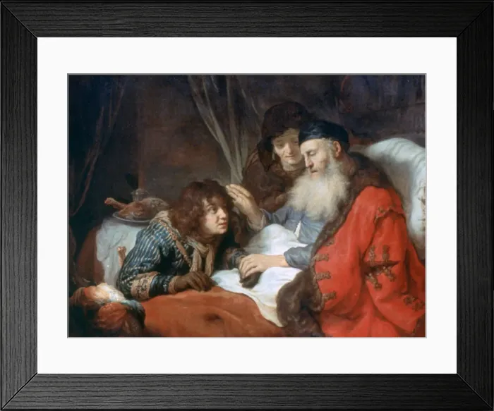 Framed Print : Isaac Blessing Jacob, 1638. Artist: Govaert Flinck Framed Print : Isaac Blessing Jacob, 1638. Artist: Govaert Flinck