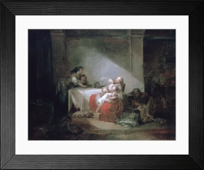 Framed Print : Interior Scene, late 18th century. Artist: Jean-Honore Fragonard Framed Print : Interior Scene, late 18th century. Artist: Jean-Honore Fragonard