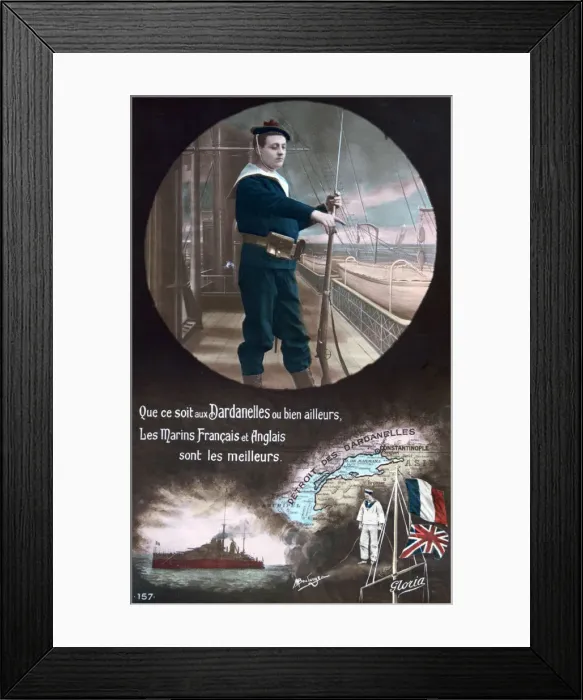 Framed Print : French WWI postcard, 1914-1918 Framed Print : French WWI postcard, 1914-1918
