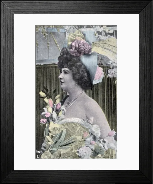 Framed Print : Lidia, vintage French postcard, c1900 Framed Print : Lidia, vintage French postcard, c1900