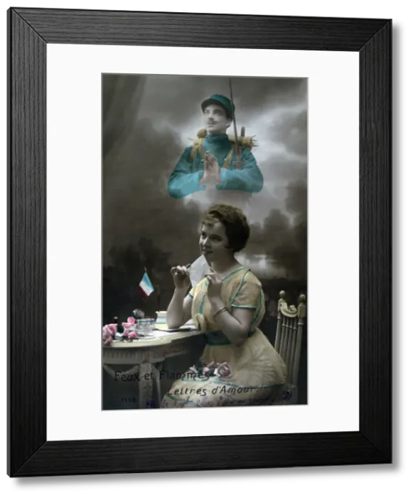 Framed Print : French WWI postcard, 1914-1918 Framed Print : French WWI postcard, 1914-1918