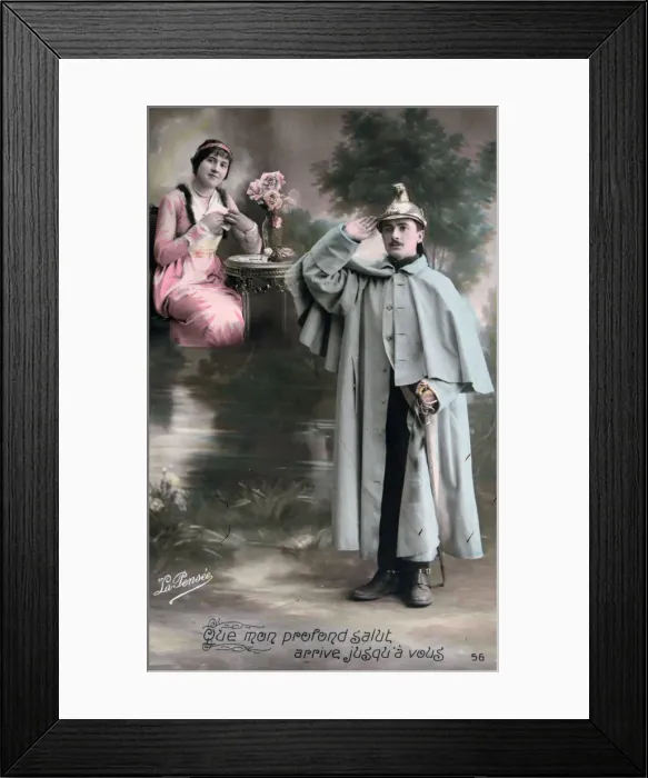 Framed Print : French WWI postcard, 1914-1918 Framed Print : French WWI postcard, 1914-1918