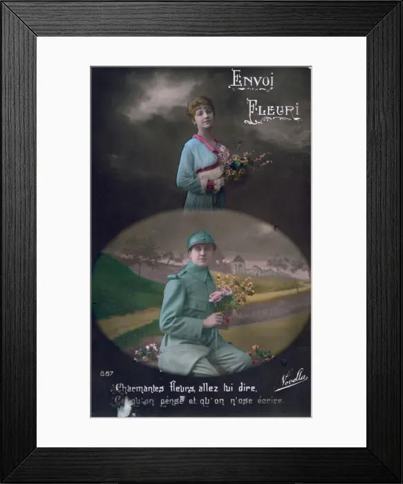 Framed Print : French WWI postcard, 1914-1918 Framed Print : French WWI postcard, 1914-1918