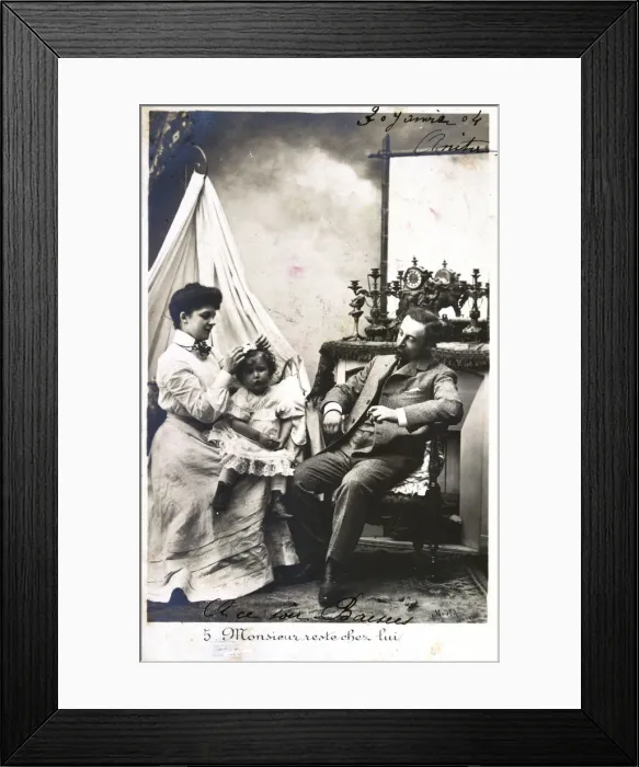 Framed Print : French Postcard, c1900 Framed Print : French Postcard, c1900