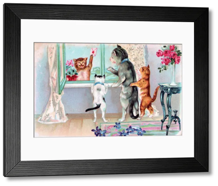 Framed Print : French Postcard, c1900 Framed Print : French Postcard, c1900