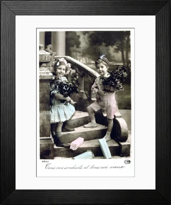 Framed Print : French Postcard, c1900 Framed Print : French Postcard, c1900