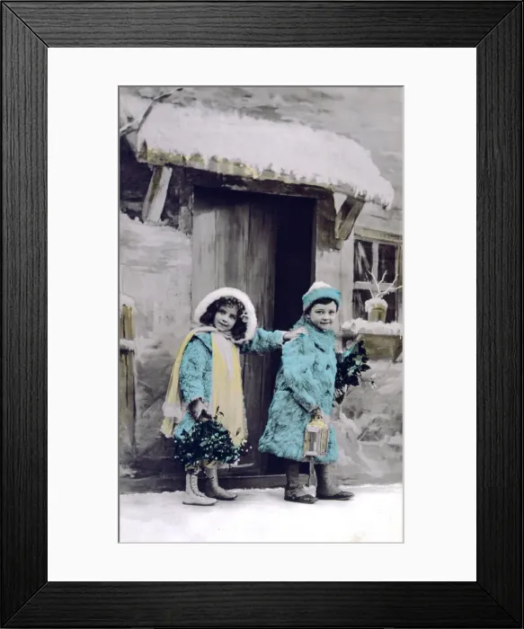 Framed Print : French Postcard, c1900 Framed Print : French Postcard, c1900