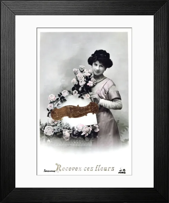 Framed Print : French Postcard, c1900 Framed Print : French Postcard, c1900