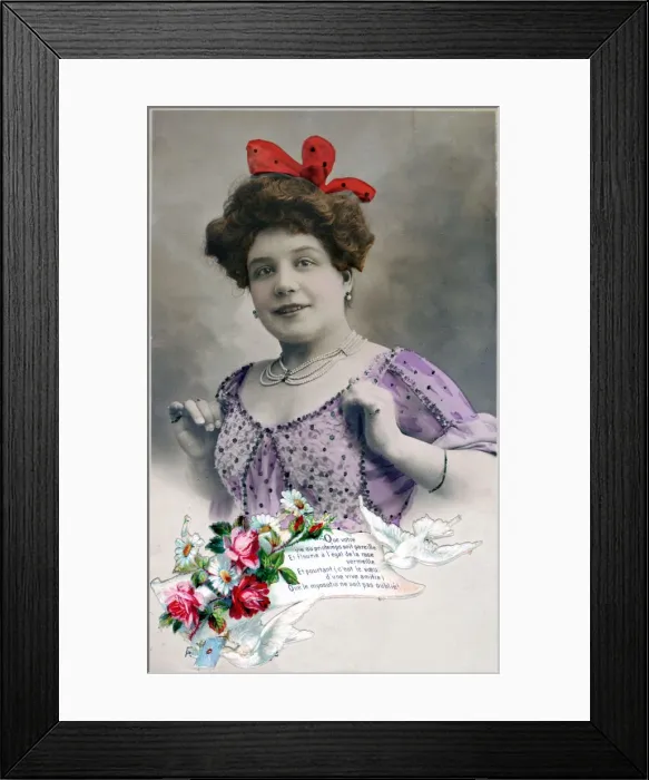 Framed Print : French Postcard, c1900 Framed Print : French Postcard, c1900