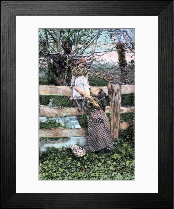 Framed Print : French Postcard, c1900 Framed Print : French Postcard, c1900
