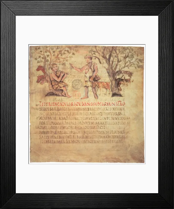 Framed Print : Tityrus playing the pipes, 5th century Framed Print : Tityrus playing the pipes, 5th century