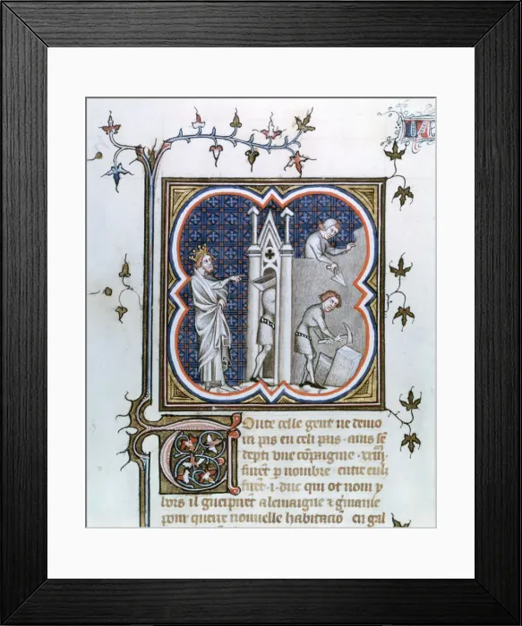 Framed Print : The building of Paris, 1375-1380 Framed Print : The building of Paris, 1375-1380