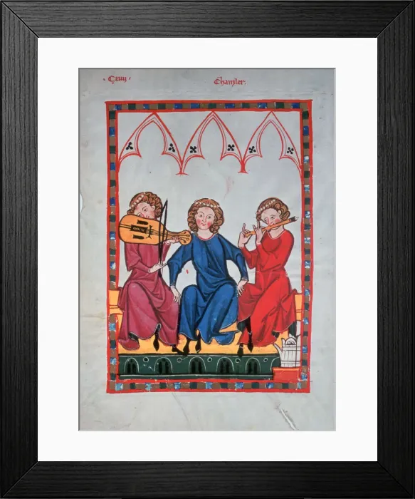 Framed Print : Musicians, 1304-1340 Framed Print : Musicians, 1304-1340