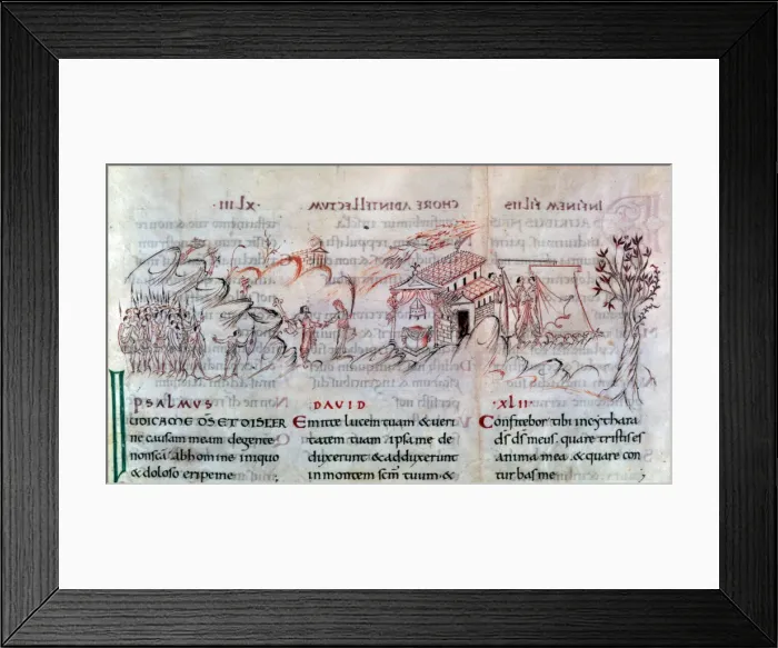 Framed Print : Page from a psalter, first half of 11th century Framed Print : Page from a psalter, first half of 11th century