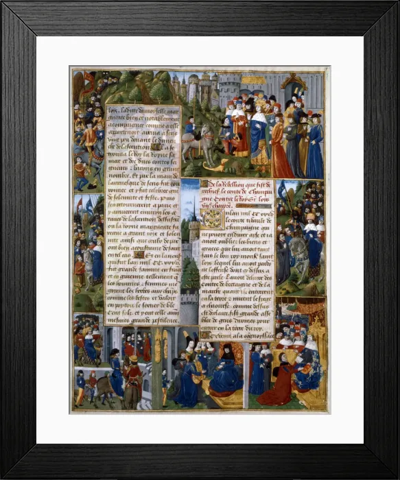 Framed Print : Episodes from the rebellion of Thibaut de Champagne, 15th century Framed Print : Episodes from the rebellion of Thibaut de Champagne, 15th century