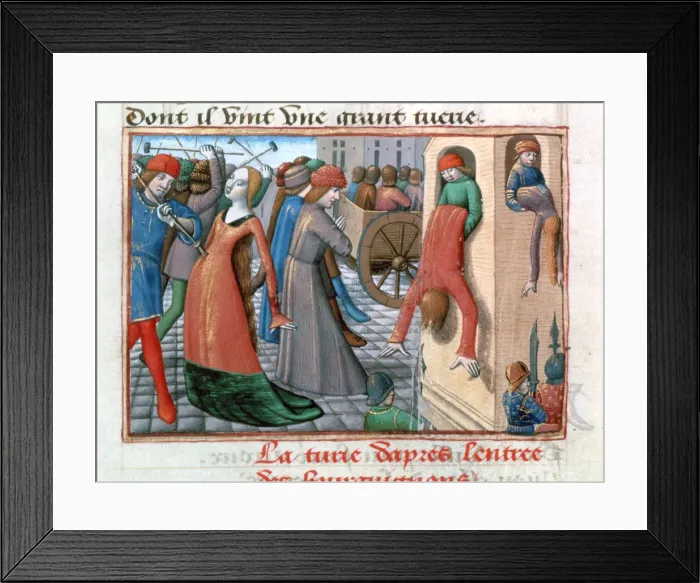 Framed Print : Massacre of the Armagnacs by the Bourguignons, Paris, 1418, (1484) Framed Print : Massacre of the Armagnacs by the Bourguignons, Paris, 1418, (1484)