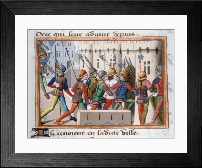 Framed Print : The English being chased out of Paris, April 1436, (1484) Framed Print : The English being chased out of Paris, April 1436, (1484)