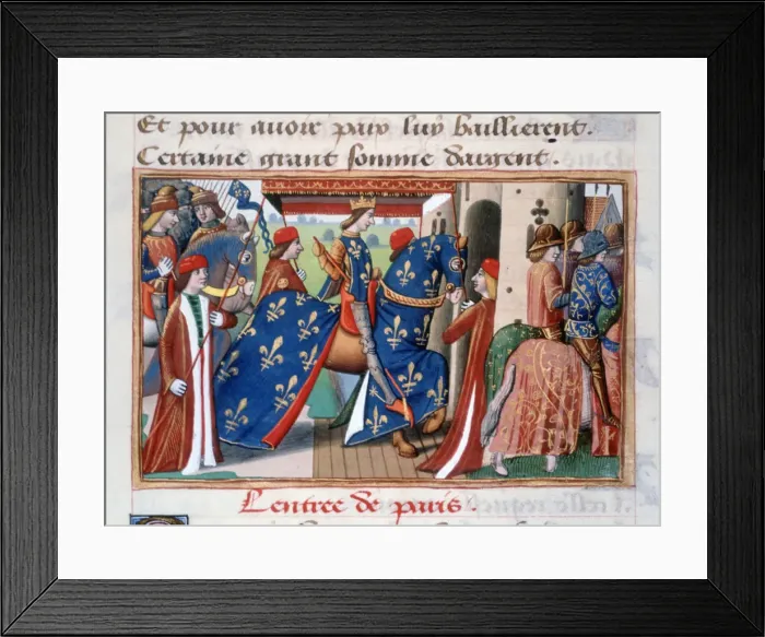 Framed Print : Entry of Charles VII into the city of Paris, 12 November 1437, (c1484) Framed Print : Entry of Charles VII into the city of Paris, 12 November 1437, (c1484)