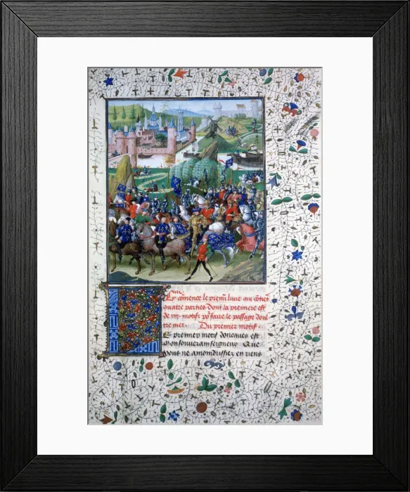 Framed Print : The King of France leaving for the Crusades, c1336, (1455) Framed Print : The King of France leaving for the Crusades, c1336, (1455)
