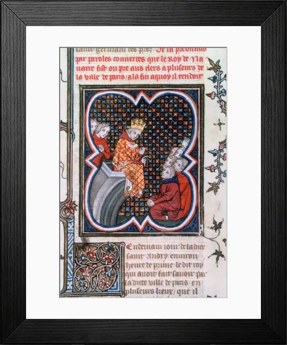 Framed Print : King Charles of Navarre preaching, 1375-1379 Framed Print : King Charles of Navarre preaching, 1375-1379