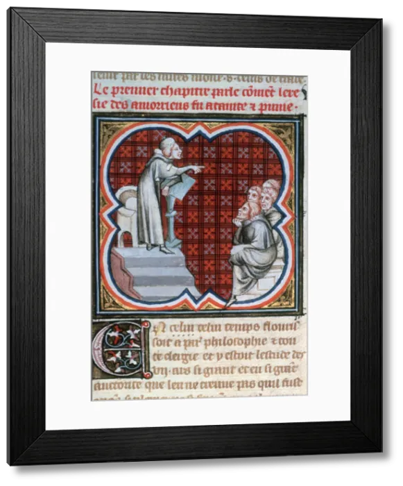 Framed Print : Amalric of Bena teaching, c1200, (1375-1379) Framed Print : Amalric of Bena teaching, c1200, (1375-1379)