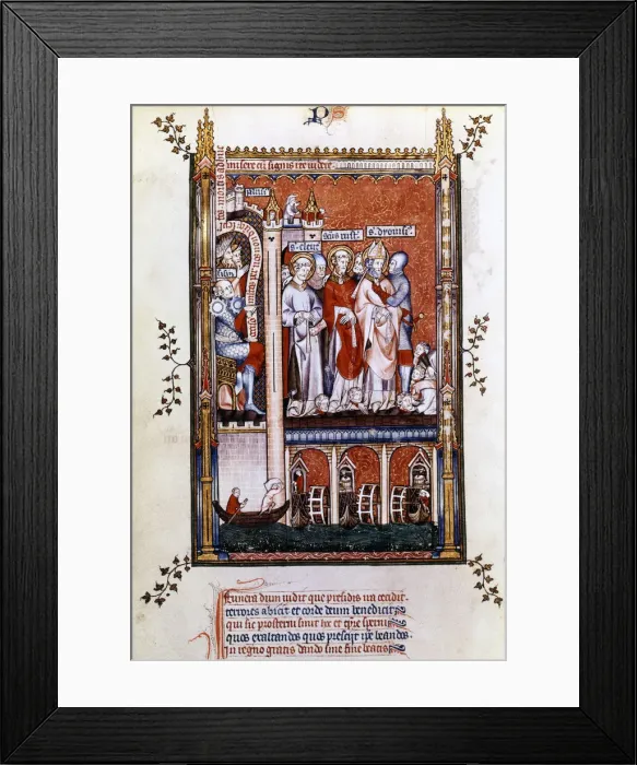 Framed Print : St Denis is shown the martyrs, 1317 Framed Print : St Denis is shown the martyrs, 1317