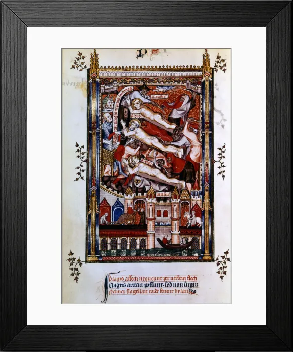 Framed Print : Flagellation of St Denis, St Rustic and St Eleutherius, 1317 Framed Print : Flagellation of St Denis, St Rustic and St Eleutherius, 1317