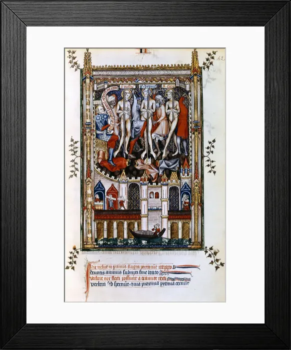 Framed Print : Flagellation of St Denis, St Rusticus and St Eleutherius, 1317 Framed Print : Flagellation of St Denis, St Rusticus and St Eleutherius, 1317