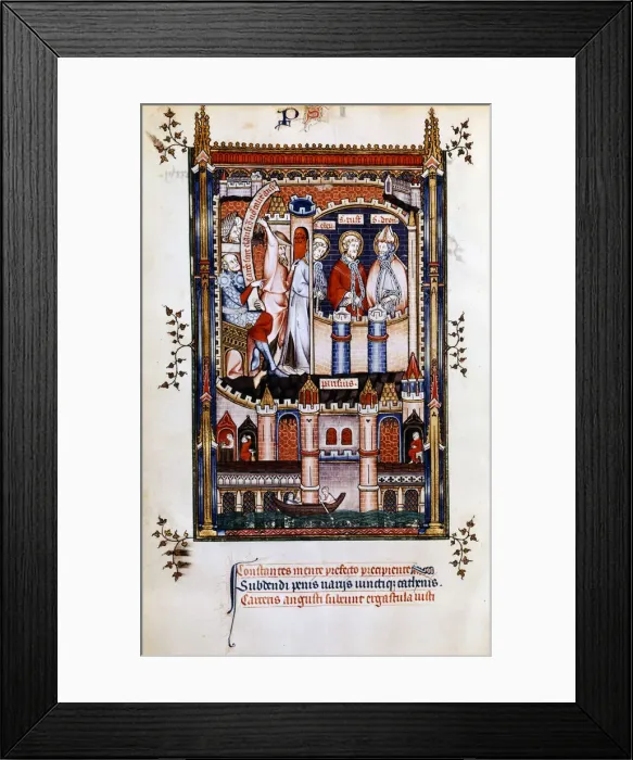 Framed Print : St Denis in chains, 1317