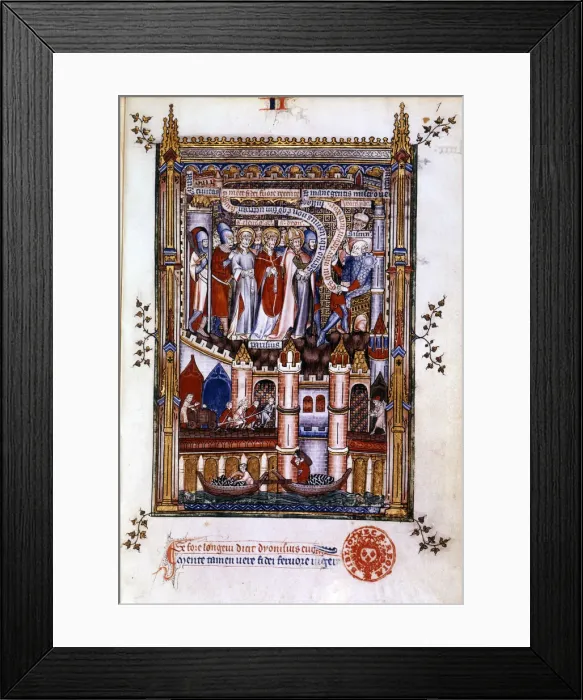 Framed Print : St Denis before Sisinnius, 1317 Framed Print : St Denis before Sisinnius, 1317
