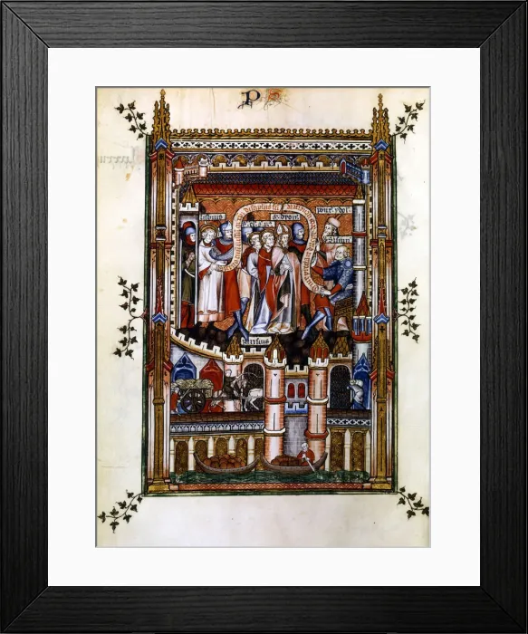 Framed Print : Lisbius proclaims himself a disciple of Christ, 1317 Framed Print : Lisbius proclaims himself a disciple of Christ, 1317