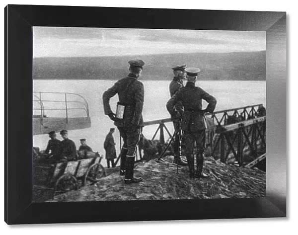 Mackensens army crossing the Danube river, Romania, World War I, 1916