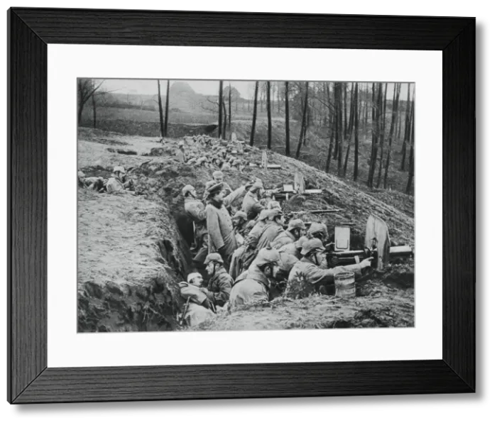 Framed Print : A German company of machine-guns during the battle of Darkehmen, Russia, World War I, 1915 Framed Print : A German company of machine-guns during the battle of Darkehmen, Russia, World War I, 1915