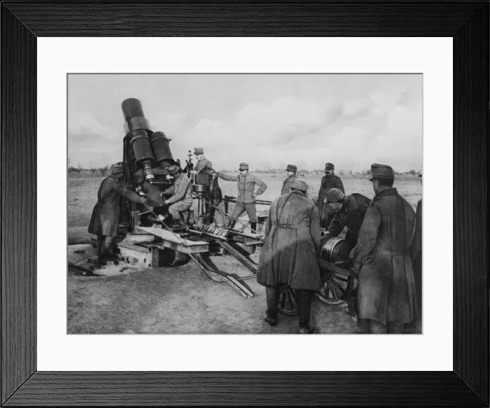Framed Print : Austrian mortar, World War I, 1915 Framed Print : Austrian mortar, World War I, 1915