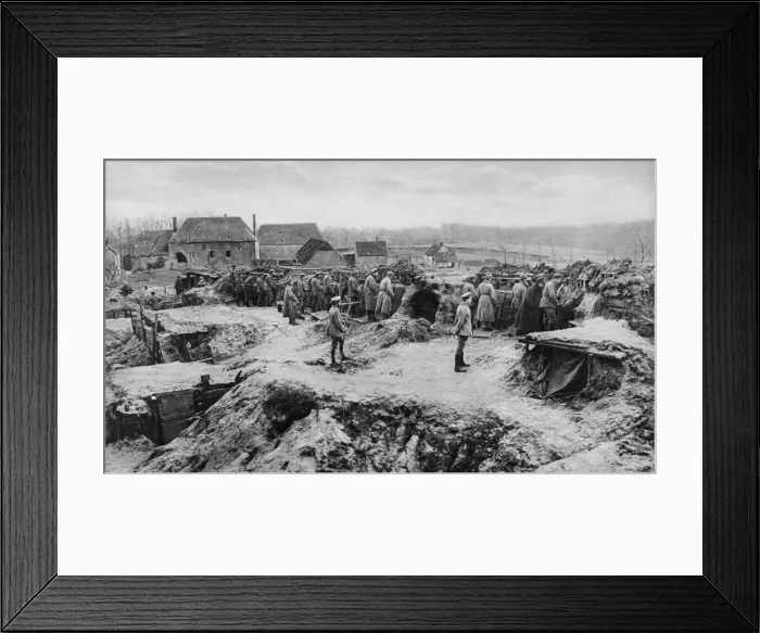 Framed Print : German infantry shelters, World War I, 1915 Framed Print : German infantry shelters, World War I, 1915