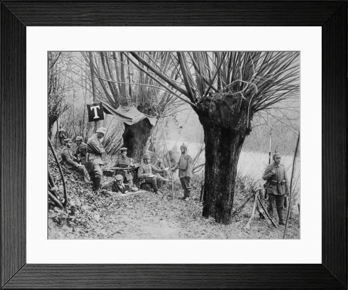 Framed Print : German field telephone station, Aisne, France, World War I, 1915 Framed Print : German field telephone station, Aisne, France, World War I, 1915