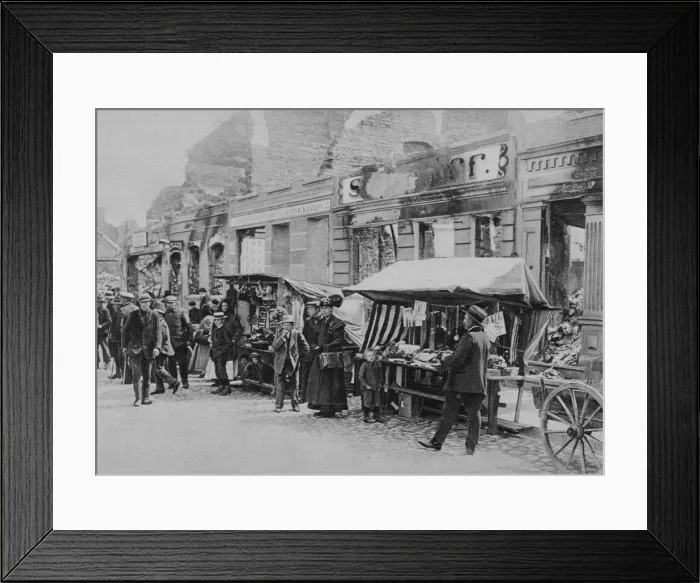 Framed Print : The market in the ruins of Hohenstein, East Prussia, World War I, 1915 Framed Print : The market in the ruins of Hohenstein, East Prussia, World War I, 1915