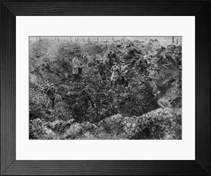 Framed Print : A crater caused by the explosion of a mine, Western Front, 1917 Framed Print : A crater caused by the explosion of a mine, Western Front, 1917