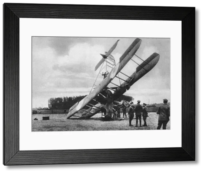 Framed Print : A British Vickers Vimy biplane, crashed south-west of Lille, France, World War I, 1917 Framed Print : A British Vickers Vimy biplane, crashed south-west of Lille, France, World War I, 1917