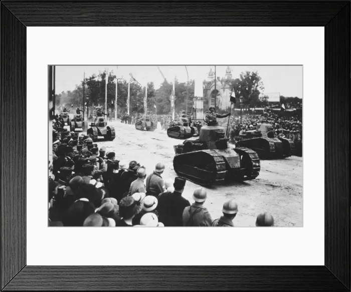 Framed Print : Tanks in the great victory parade, Paris, France, 14 July 1919 Framed Print : Tanks in the great victory parade, Paris, France, 14 July 1919