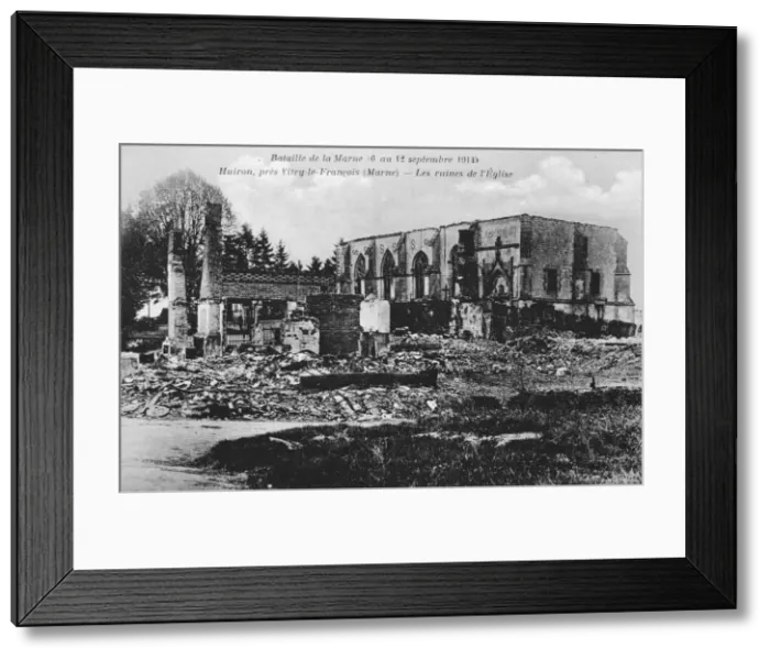 Framed Print : Ruined church, Huiron, France, Battle of the Marne, World War I, 1914 Framed Print : Ruined church, Huiron, France, Battle of the Marne, World War I, 1914